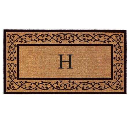 Monogram Door Mat, Black, Natural, 30 in W x 48 in L
